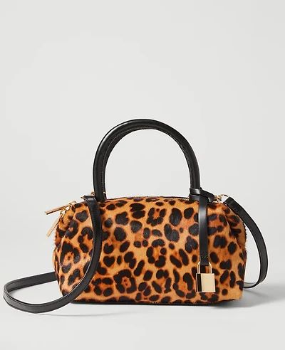 Ann Taylor Haircalf Mini Crossbody Bag Brown Multi Women's