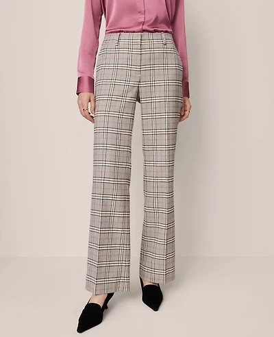 Ann Taylor The Jayne Trouser Pant Plaid - Curvy Fit Pale Sandalwood Women's