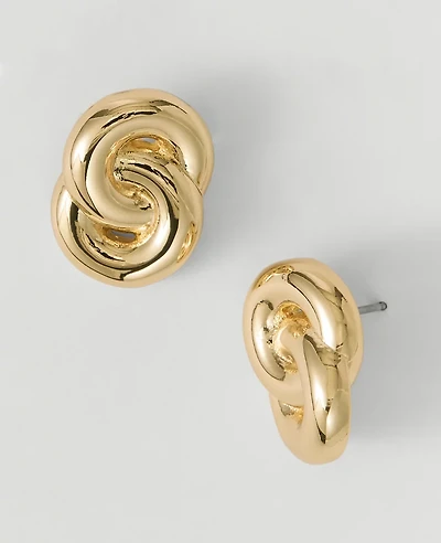 Ann Taylor Double Link Stud Earrings Goldtone Women's