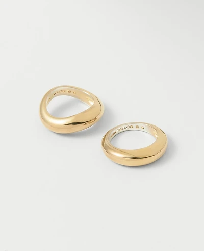 Ann Taylor Metal Stacked Ring Set Women's