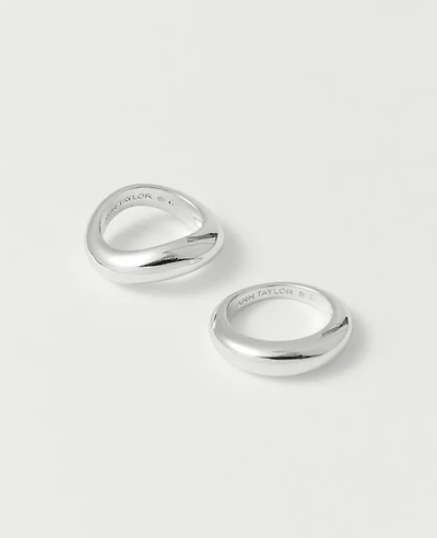 Ann Taylor Metal Stacked Ring Set Women's