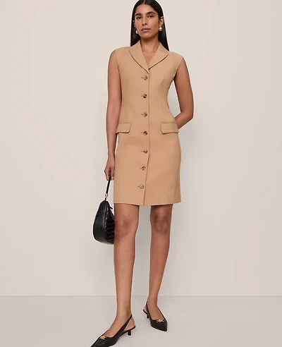 Ann Taylor The Peak Lapel Blazer Dress Sesame Women's