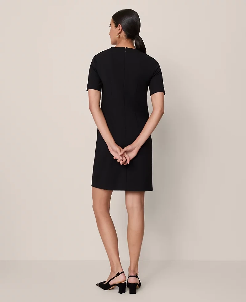 Ann Taylor Button Pocket Shift Dress Black Women's