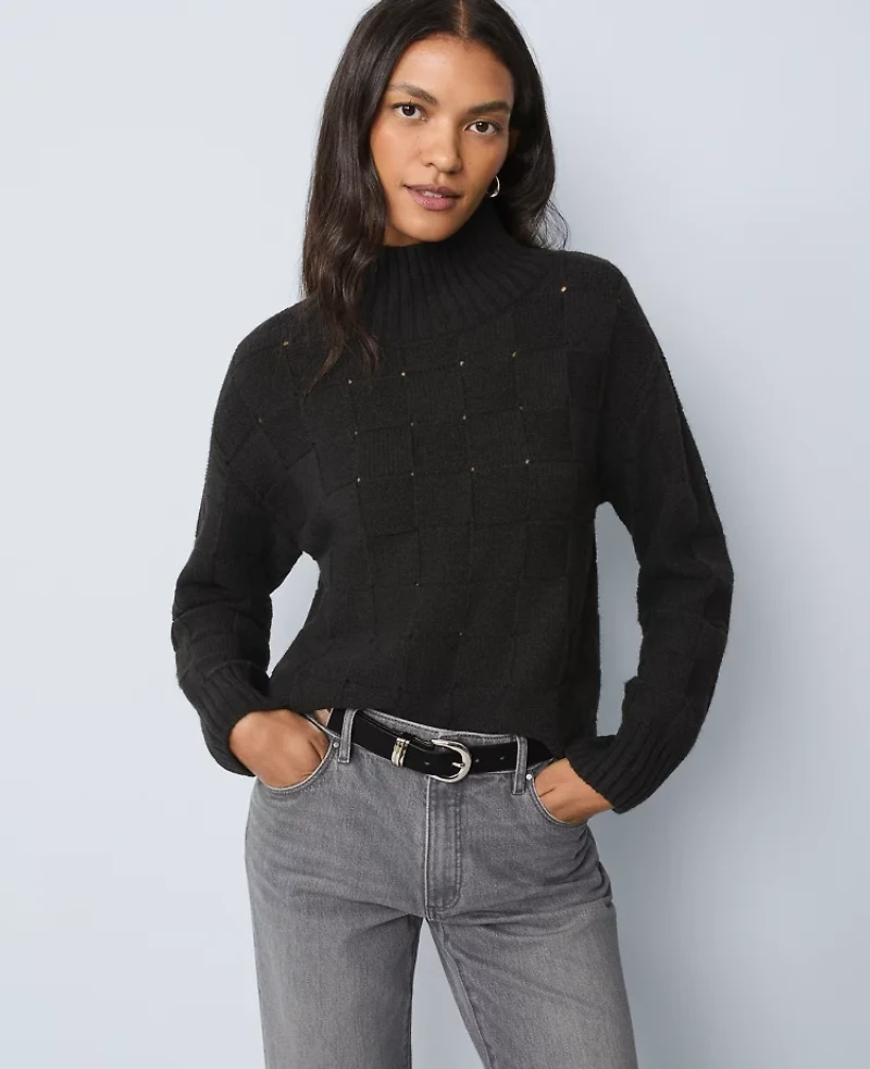 Ann Taylor Weekend Collection Textured Turtleneck Sweater Women's