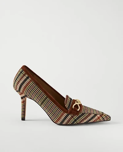 Ann Taylor Chain Houndstooth Pointy Toe Pumps Spiced Cider Women's
