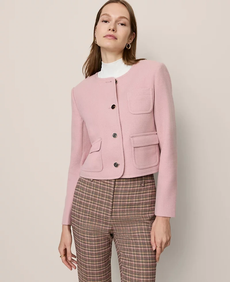 Ann Taylor Petite Crew Neck Jacket Women's