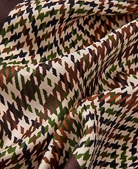 Ann Taylor Houndstooth Triangle Silk Scarf Pure Chocolate Women's