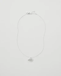 Ann Taylor Textured Metal Disc Pendant Necklace Silvertone Women's