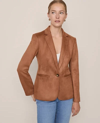 Ann Taylor The Hutton Blazer Suede Sahara Women's