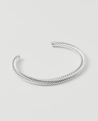 Ann Taylor Rope Metal Cuff Bracelet Silvertone Women's