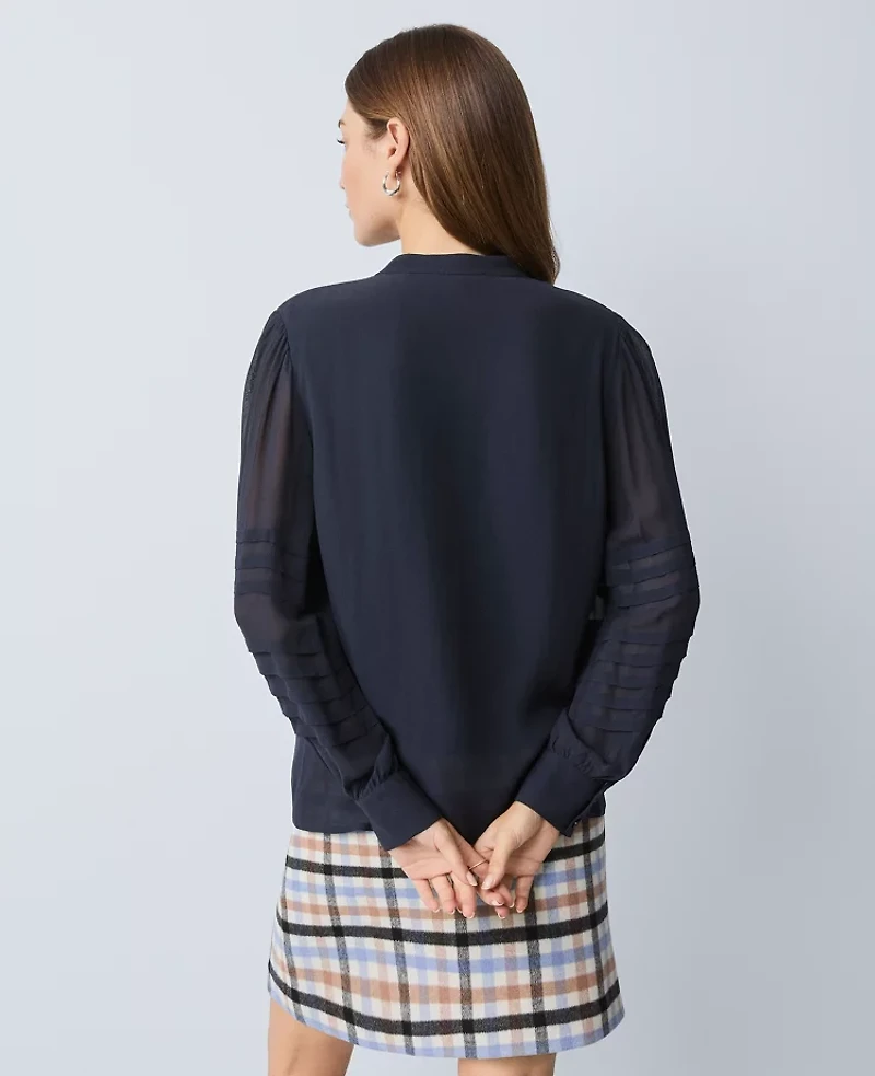 Ann Taylor Weekend Collection Pintucked Button Down Shirt Women's