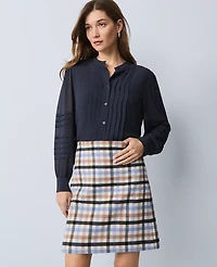 Ann Taylor Weekend Collection Pintucked Button Down Shirt Women's