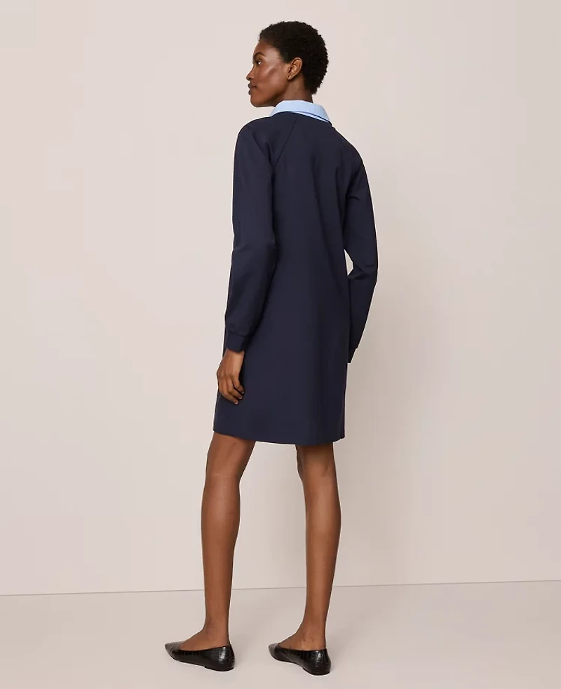 Ann Taylor Collared Ponte Shift Dress Night Sky Women's