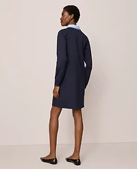 Ann Taylor Collared Ponte Shift Dress Night Sky Women's