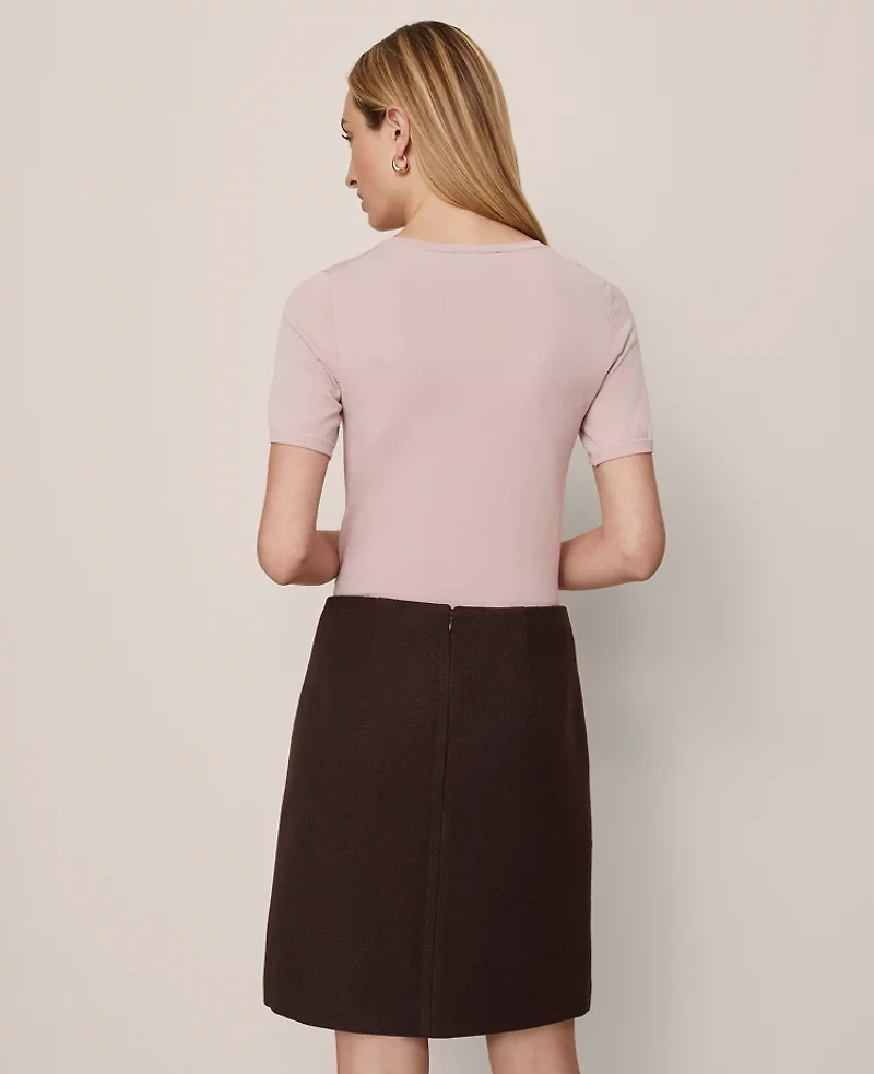 Ann Taylor Petite Patch Pocket A-Line Skirt Pure Chocolate Women's