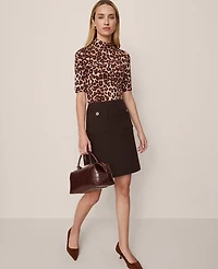 Ann Taylor Petite Patch Pocket A-Line Skirt Pure Chocolate Women's