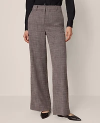 Ann Taylor The Wide-Leg Pant Plaid Black/Brown Multi Women's
