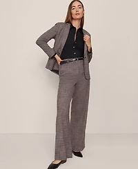 Ann Taylor The Wide-Leg Pant Plaid Black/Brown Multi Women's