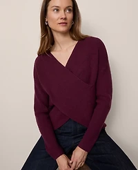 Ann Taylor Petite Ribbed Wrap Sweater Women's