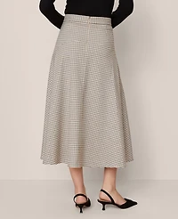Ann Taylor Petite Houndstooth Full Skirt Cafe Au Lait Women's