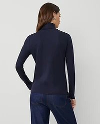 Ann Taylor Petite Weekend Collection Turtleneck Top Night Sky Women's