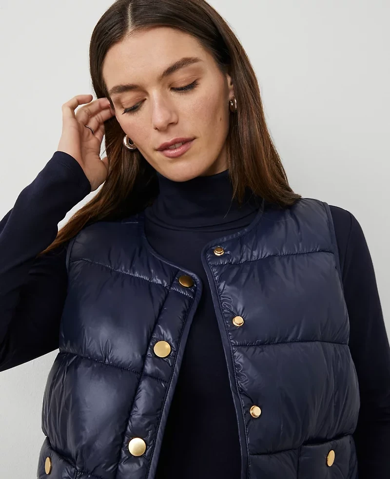 Ann Taylor Petite Weekend Collection Turtleneck Top Night Sky Women's