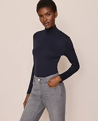 Ann Taylor Petite Weekend Collection Turtleneck Top Night Sky Women's