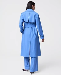 Ann Taylor The Long Trench Coat Bluebird Melange Women's