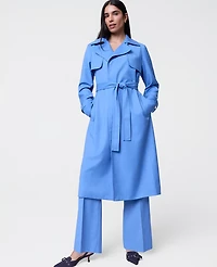 Ann Taylor The Long Trench Coat Bluebird Melange Women's