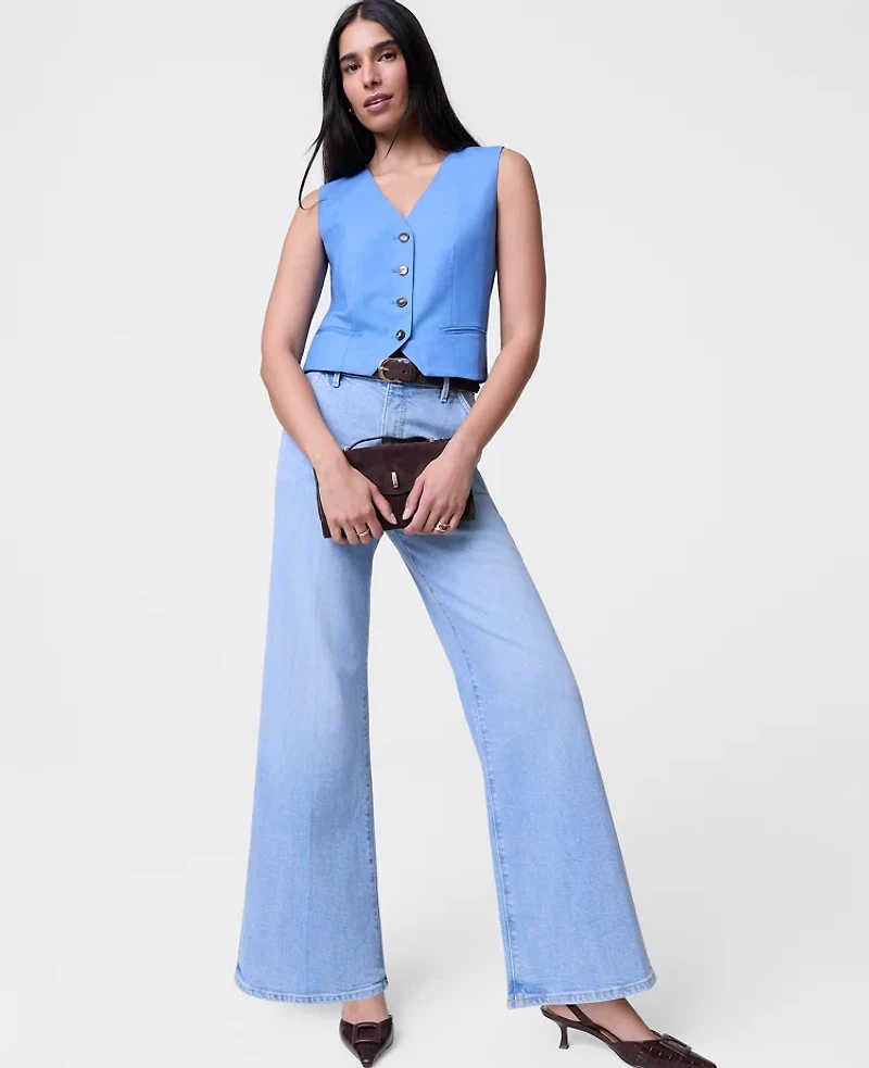 Ann Taylor The Tailored Vest Bluebird Melange Women's