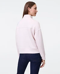 Ann Taylor Petite Weekend Collection Cloud Plush Mockneck Sweatshirt Soft Pink Heather Women's