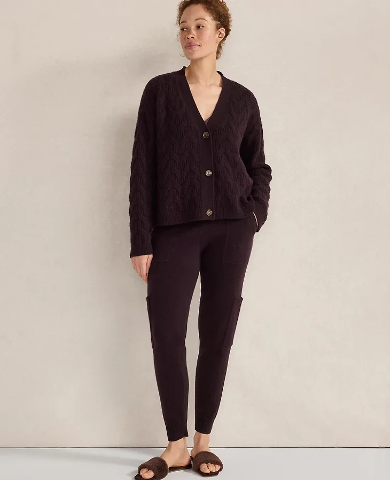 Ann Taylor Haven Well Within Cashmere Cargo Joggers Holiday Cranberry Women's