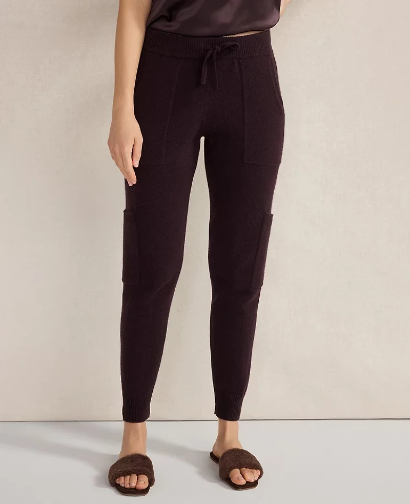 Ann Taylor Haven Well Within Cashmere Cargo Joggers Holiday Cranberry Women's