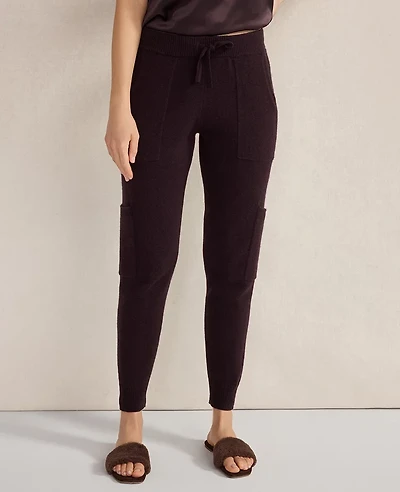 Ann Taylor Haven Well Within Cashmere Cargo Joggers Holiday Cranberry Women's