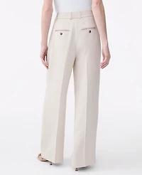 Ann Taylor The Pleated Straight Pant Textured Crepe Women's