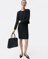 Ann Taylor The Petite Pocket Midi Skirt Fluid Crepe Women's