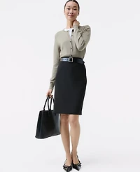 Ann Taylor The Petite Pocket Midi Skirt Fluid Crepe Women's