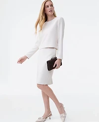 Ann Taylor The Petite Pocket Midi Skirt Fluid Crepe Women's