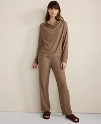 Ann Taylor Haven Well Within Brushed Rib Knit Drape Neck Top Driftwood Women's