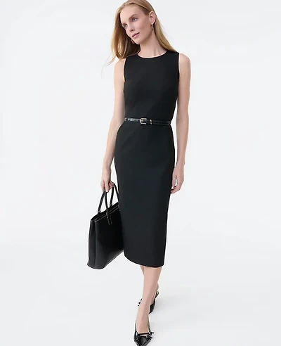 Ann Taylor The Petite Belted Crew Neck Sheath Dress Women's