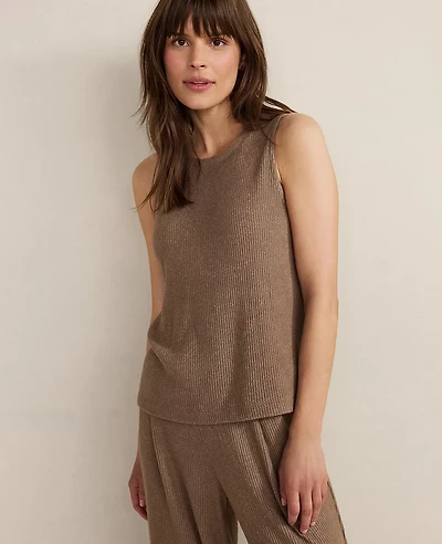 Ann Taylor Haven Well Within Brushed Rib Knit Tank Top Driftwood Women's