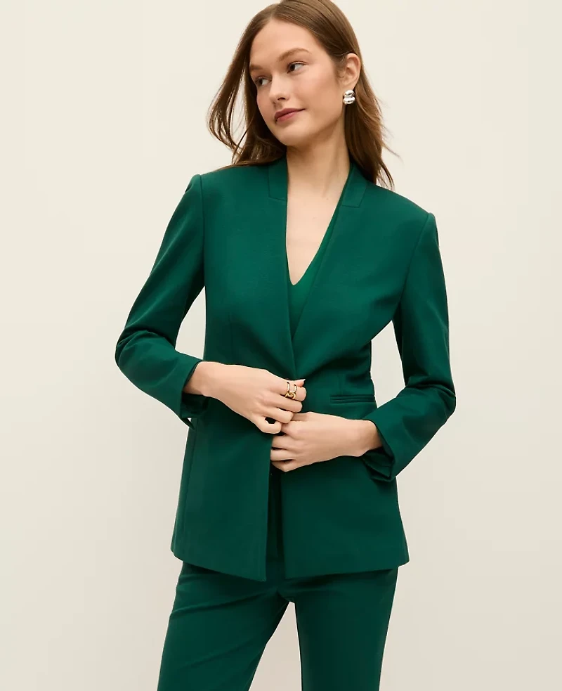 Ann Taylor The Collarless Blazer Ponte Shade Tree Women's