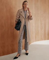 Ann Taylor Petite Studded Trench Coat Cool Sesame Women's