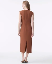 Ann Taylor Petite Crew Neck Twist Sheath Dress Women's