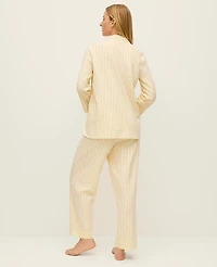 Ann Taylor Striped Pajama Set Fresh Pineapple Women's