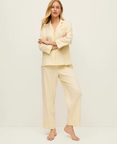 Ann Taylor Striped Pajama Set Fresh Pineapple Women's