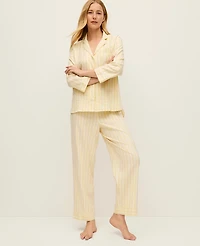 Ann Taylor Striped Pajama Set Fresh Pineapple Women's