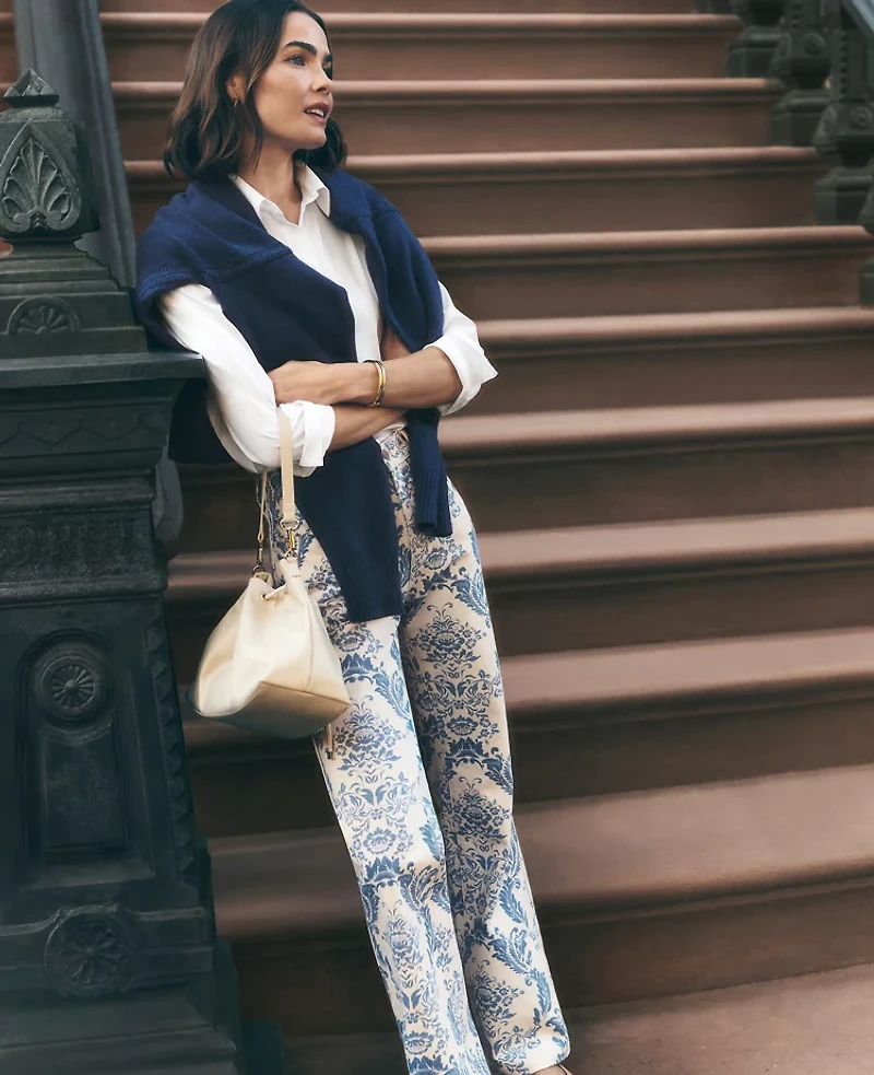 Ann Taylor Petite Weekend Collection Toile Boot Jean Feather Women's