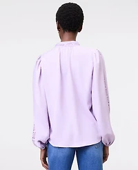 Ann Taylor Petite Lace Trim Blouse Women's