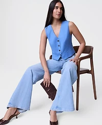 Ann Taylor The Petite Tailored Vest Bluebird Melange Women's